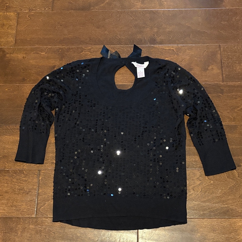 Candie's Black Sequin Knit Top